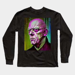 Cyberpunk Aleister Crowley The Great Beast of Thelema  as Cyber Wizard Long Sleeve T-Shirt